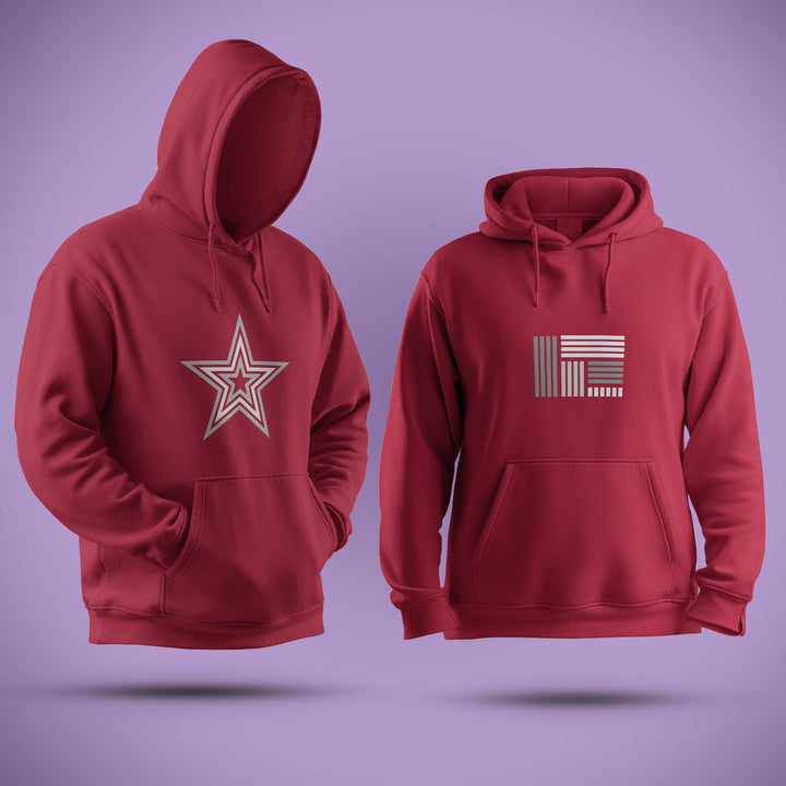 Geometric Design Red Hoodie