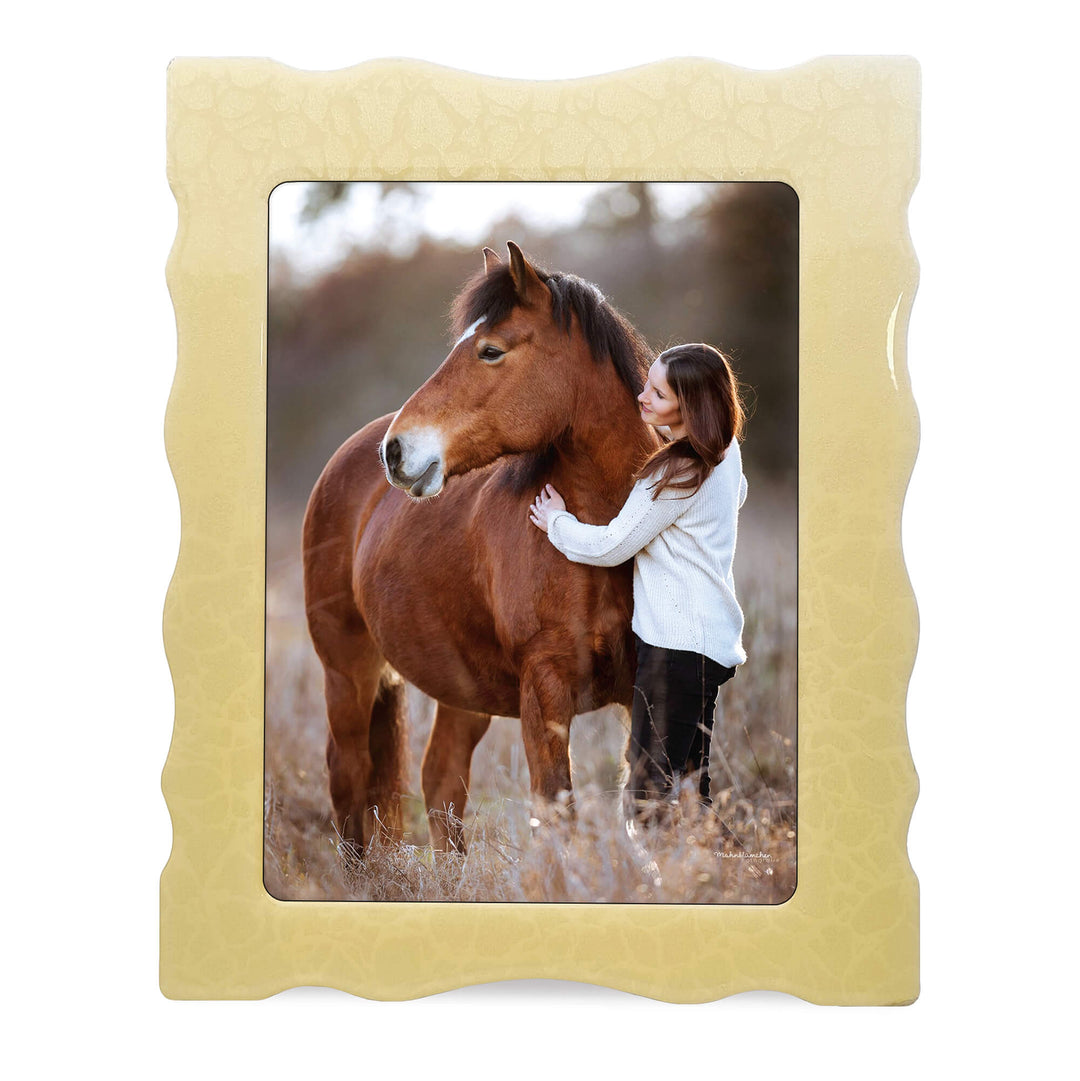 wavy edges Portrait Medium  Glossy Wood Photo Frame