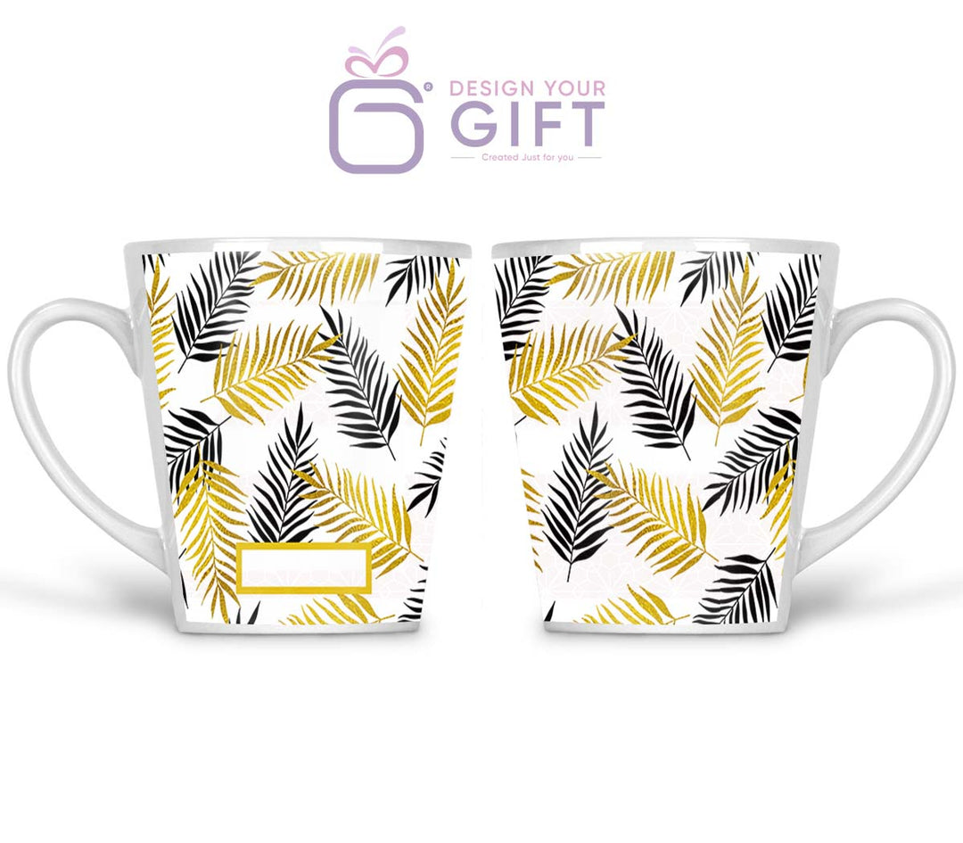 Tropical Leaves Name Latte Mug