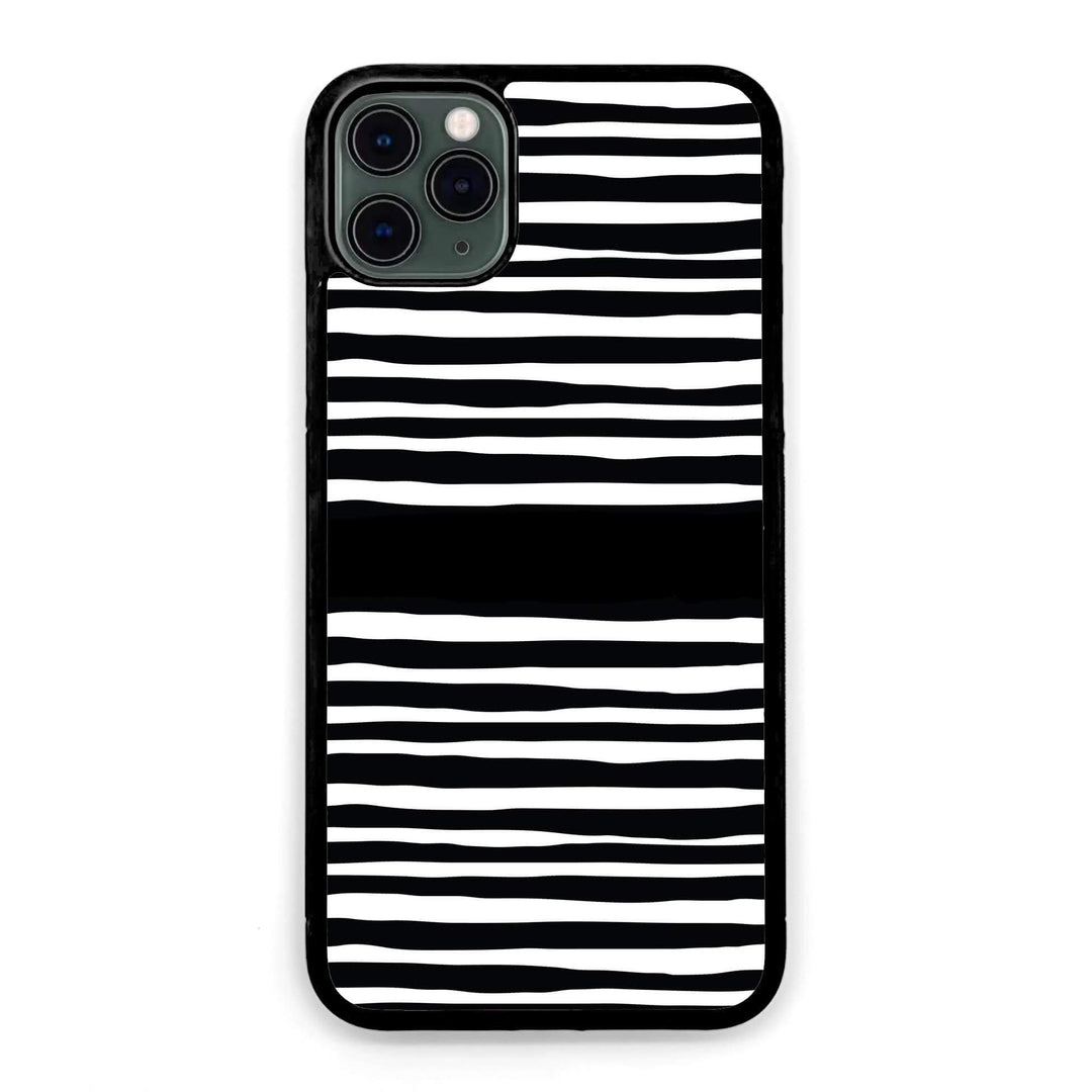 Personalised iPhone Black Rubber Case - Zebra